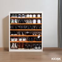 MAX Steel Shoe Cabinet - 6 Tiers, Adjustable Shelves